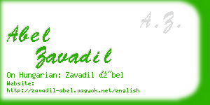 abel zavadil business card